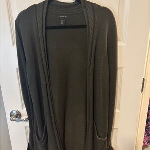 Tanari Olive Green Long Cardigan